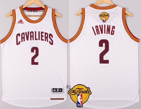 Men's Cleveland Cavaliers #2 Kyrie Irving 2016 The NBA Finals Patch White Jersey