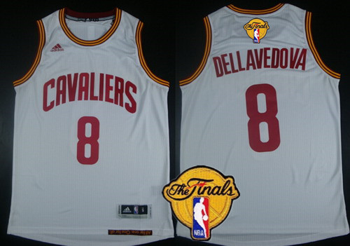 Men's Cleveland Cavaliers #8 Matthew Dellavedova 2016 The NBA Finals Patch White Jersey
