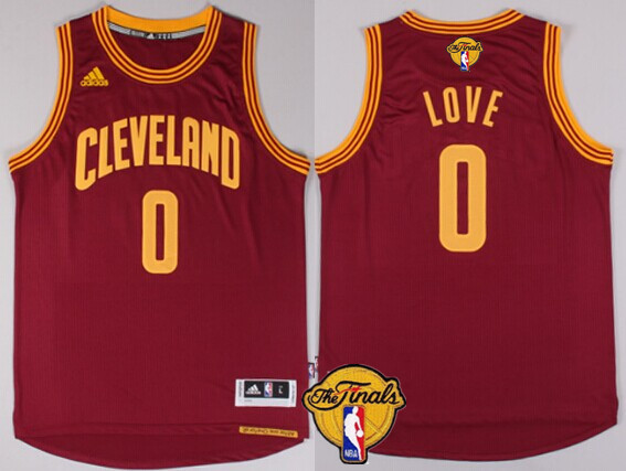 Men's Cleveland Cavaliers #0 Kevin Love 2016 The NBA Finals Patch Red Jersey