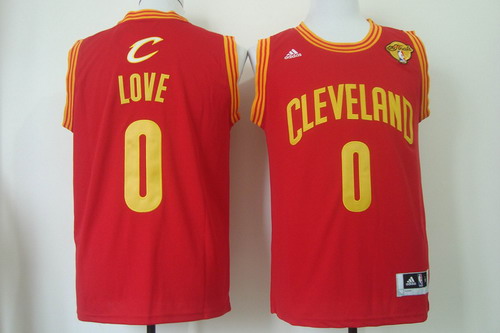 Men's Cleveland Cavaliers #0 Kevin Love 2016 The NBA Finals Patch Red Swingman Jersey