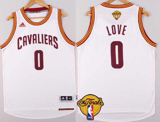 Men's Cleveland Cavaliers #0 Kevin Love 2016 The NBA Finals Patch White Jersey