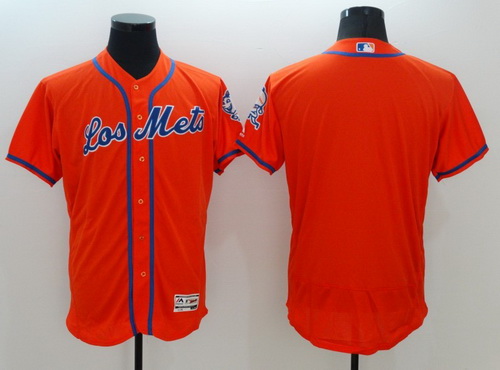 Men's New York Mets Blank Los Orange 2016 Flexbase Majestic Baseball Jersey