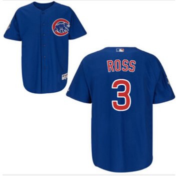 Men's Chicago Cubs #3 David Ross blue Jerseys 