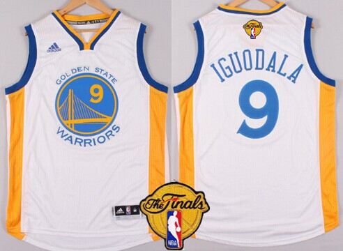 Men's Golden State Warriors #9 Andre Iguodala White 2016 The NBA Finals Patch Jersey