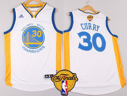 Men's Golden State Warriors #30 Stephen Curry White 2016 The NBA Finals Patch Jersey