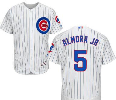Men's Chicago Cubs #5 Albert Almora Jr White Home Cool Base Majestic Baseball Jersey
