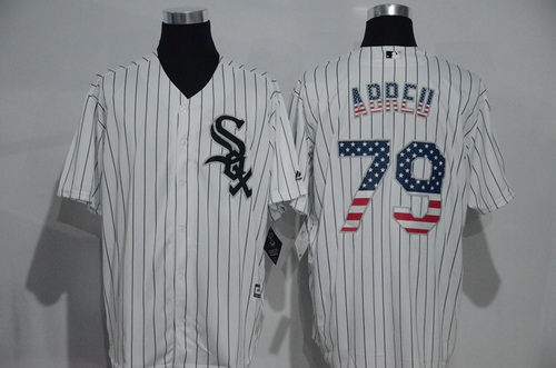 Men's Chicago White Sox #79 Jose Abreu White USA Flag Fashion MLB Baseball Jersey