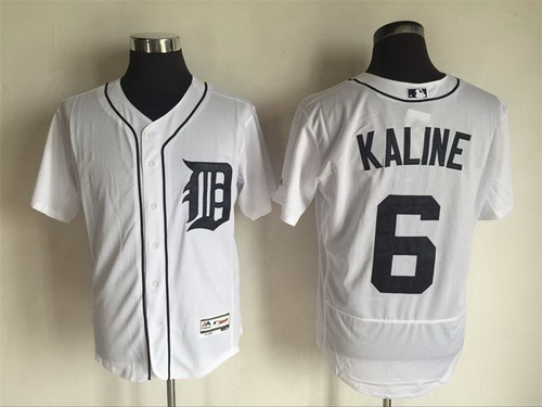Men's Detroit Tigers #6 Al Kaline Retired White 2016 Flexbase Majestic Baseball Jersey