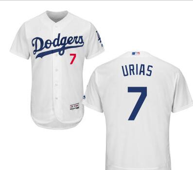 Men's Los Angeles Dodgers #7 Julio Urias White Home Cool Base Majestic Baseball Jersey