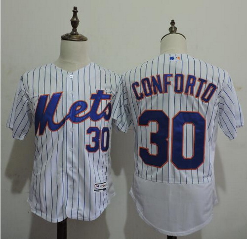 Men's New York Mets #30 Michael Conforto White Home 2016 Flexbase Majestic Baseball Jersey