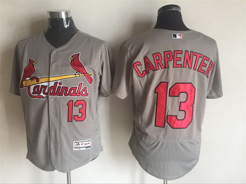 Men's St. Louis Cardinals #13 Matt Carpenter Gray Road 2016 Flexbase Majestic Baseball Jersey