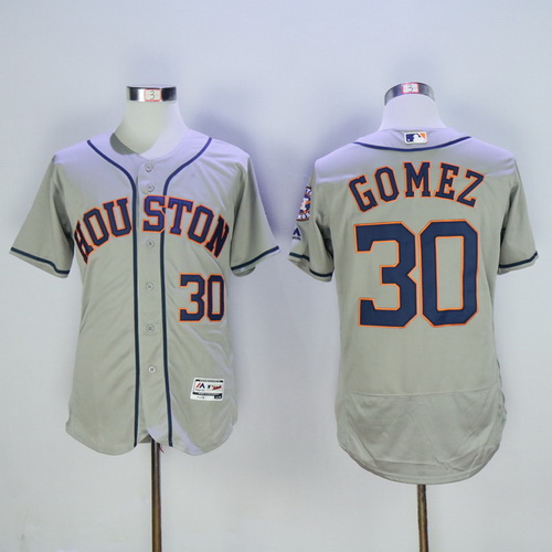 Men's Houston Astros #30 Carlos Gomez Gray Road 2016 Flexbase Majestic Baseball Jersey