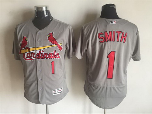 Men's St. Louis Cardinals #1 Ozzie Smith Retired Gray Road 2016 Flexbase Majestic Baseball Jersey