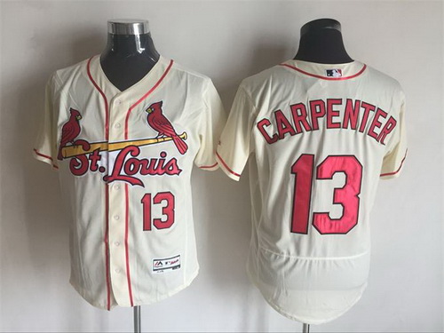 Men's St. Louis Cardinals #13 Matt Carpenter Cream 2016 Flexbase Majestic Baseball Jersey