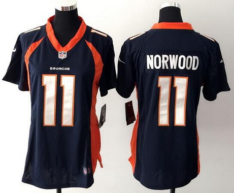 Women's Denver Broncos #11 Jordan Norwood Navy Blue Alternate NFL Nike Game Jersey