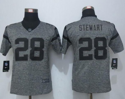 Women's Carolina Panthers #28 Jonathan Stewart Gray Gridiron Nike NFL Limited Jersey