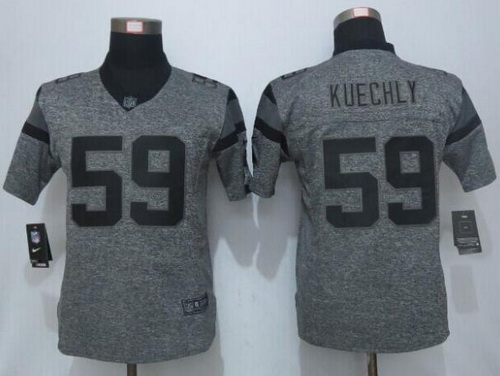 Women's Carolina Panthers #59 Luke Kuechly Gray Gridiron Nike NFL Limited Jersey