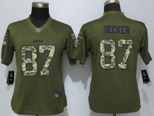 Women's New York Jets #87 Eric Decker Green Salute to Service NFL Nike Limited Jersey