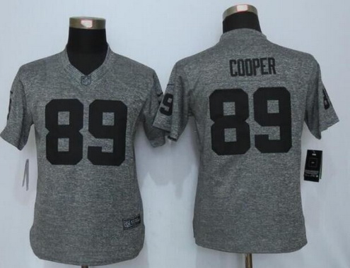 Women's Oakland Raiders #89 Amari Cooper Gray Gridiron Nike NFL Limited Jersey