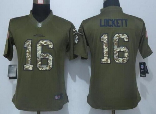 Women's Seattle Seahawks #16 Tyler Lockett Green Salute to Service NFL Nike Limited Jersey