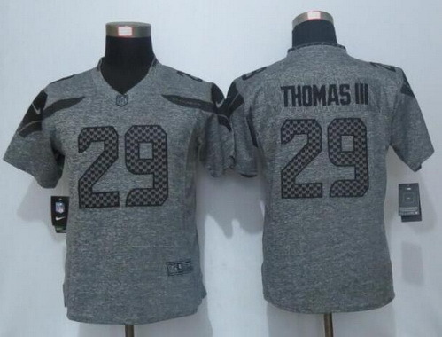 Women's Seattle Seahawks #29 Earl Thomas III Gray Gridiron Nike NFL Limited Jersey