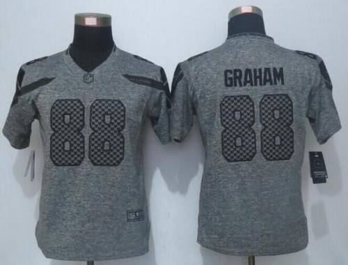 Women's Seattle Seahawks #88 Jimmy Graham Gray Gridiron Nike NFL Limited Jersey