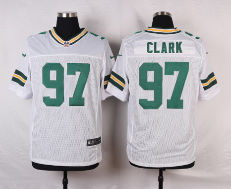 Men's Green Bay Packers #97 Kenny Clark White Road NFL Nike Elite Jersey