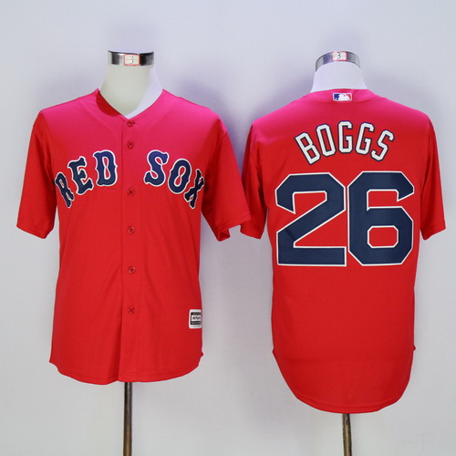 Men's Boston Red Sox #26 Wade Boggs Retired Red Cool Base Baseball Jersey