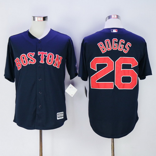 Men's Boston Red Sox #26 Wade Boggs Retired Navy Blue Cool Base Baseball Jersey