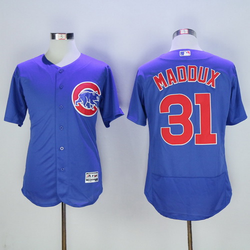 Men's Chicago Cubs #31 Greg Maddux Retired Royal Blue 2016 Flexbase Majestic Baseball Jersey