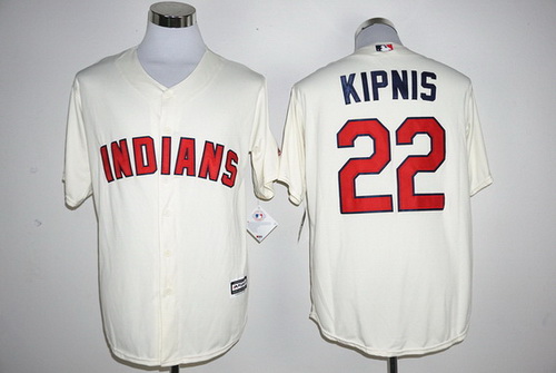 Men's Cleveland Indians #22 Jason Kipnis Name Cream Cool Base Baseball Jersey