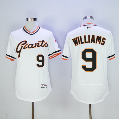 Men's San Francisco Giants #9 Matt Williams Retired White Pullover 2016 Flexbase Majestic Baseball Jersey