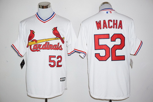 Men's St. Louis Cardinals #52 Michael Wacha White Pullover Cool Base Baseball Jersey