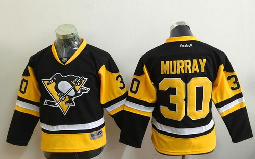 Youth Pittsburgh Penguins #30 Matt Murray Black Third Reebok Hockey Jersey