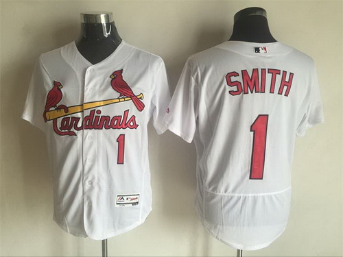 Men's St. Louis Cardinals #1 Ozzie Smith Retired White 2016 Flexbase Majestic Baseball Jersey