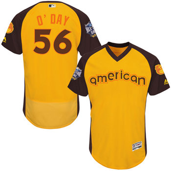 Darren ODay Gold 2016 All-Star Jersey - Men's American League Baltimore Orioles #56 Flex Base Majestic MLB Collection Jersey