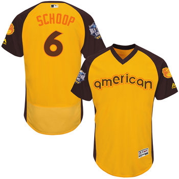 Jonathan Schoop Gold 2016 All-Star Jersey - Men's American League Baltimore Orioles #6 Flex Base Majestic MLB Collection Jersey