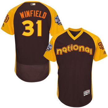 Dave Winfield Brown 2016 All-Star Jersey - Men's National League San Diego Padres #31 Flex Base Majestic MLB Collection Jersey