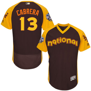 Asdrubal Cabrera Brown 2016 All-Star Jersey - Men's National League New York Mets #13 Flex Base Majestic MLB Collection Jersey