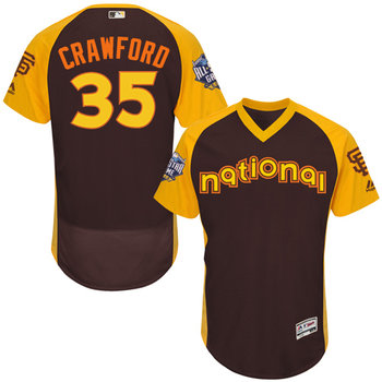 Brandon Crawford Brown 2016 All-Star Jersey - Men's National League San Francisco Giants #35 Flex Base Majestic MLB Collection Jersey