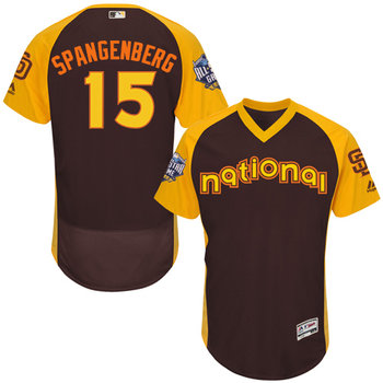 Cory Spangenberg Brown 2016 All-Star Jersey - Men's National League San Diego Padres #15 Flex Base Majestic MLB Collection Jersey