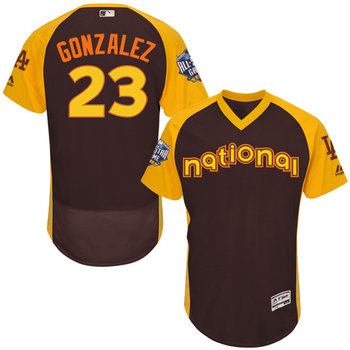 Adrian Gonzalez Brown 2016 All-Star Jersey - Men's National League Los Angeles Dodgers #23 Flex Base Majestic MLB Collection Jersey
