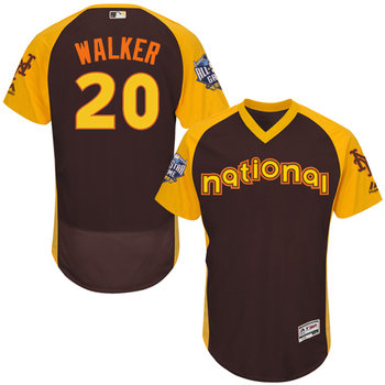 Neil Walker Brown 2016 All-Star Jersey - Men's National League New York Mets #20 Flex Base Majestic MLB Collection Jersey