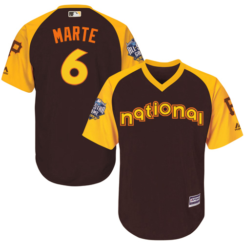 Starling Marte Brown 2016 MLB All-Star Jersey - Men's National League Pittsburgh Pirates #6 Cool Base Game Collection
