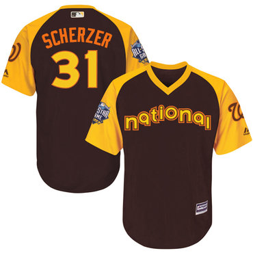 Max Scherzer Brown 2016 MLB All-Star Jersey - Men's National League Washington Nationals #31 Cool Base Game Collection