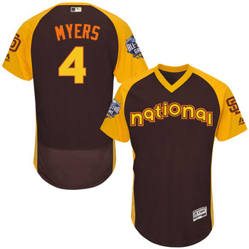 Wil Myers Brown 2016 All-Star Jersey - Men's National League San Diego Padres #4 Flex Base Majestic MLB Collection Jersey