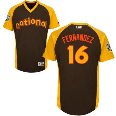 Men's National League Miami Marlins #16 Jose Fernandez Brown 2016 MLB All-Star Cool Base Collection Jersey