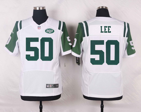 Men's New York Jets #50 Darron Lee White Road NFL Nike Elite Jersey