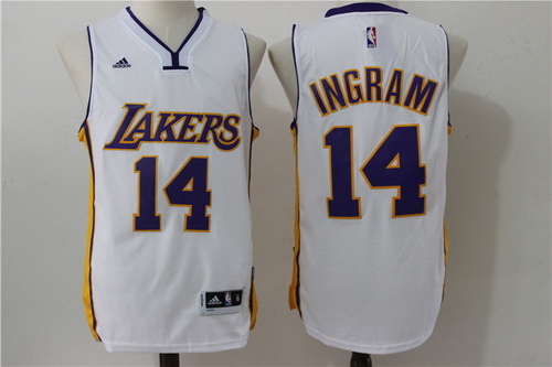 Men's Los Angeles Lakers #14 Brandon Ingram White Revolution 30 Swingman Basketball Jersey