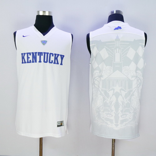Men's Kentucky Wildcats Blank White 2016 College Basketball Swingman Jersey
